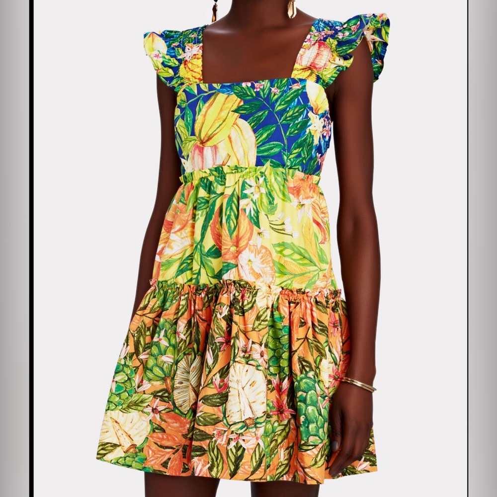 Farm Rio Capirinha Tiered Mini Dress Sz M